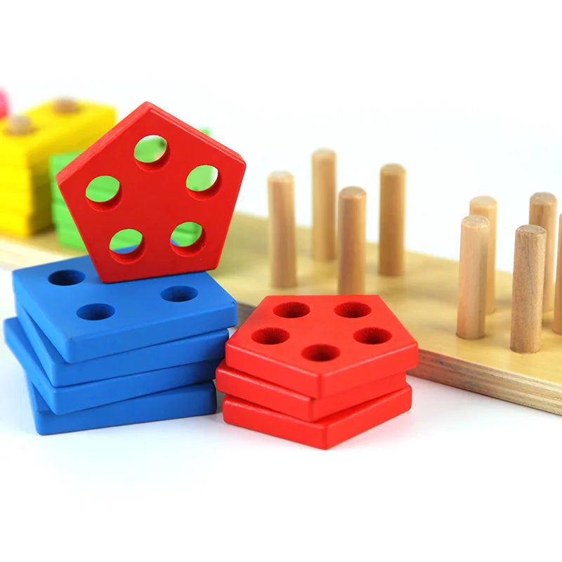 Mesa de Blocos para Encaixe - Brinquedo Montessori