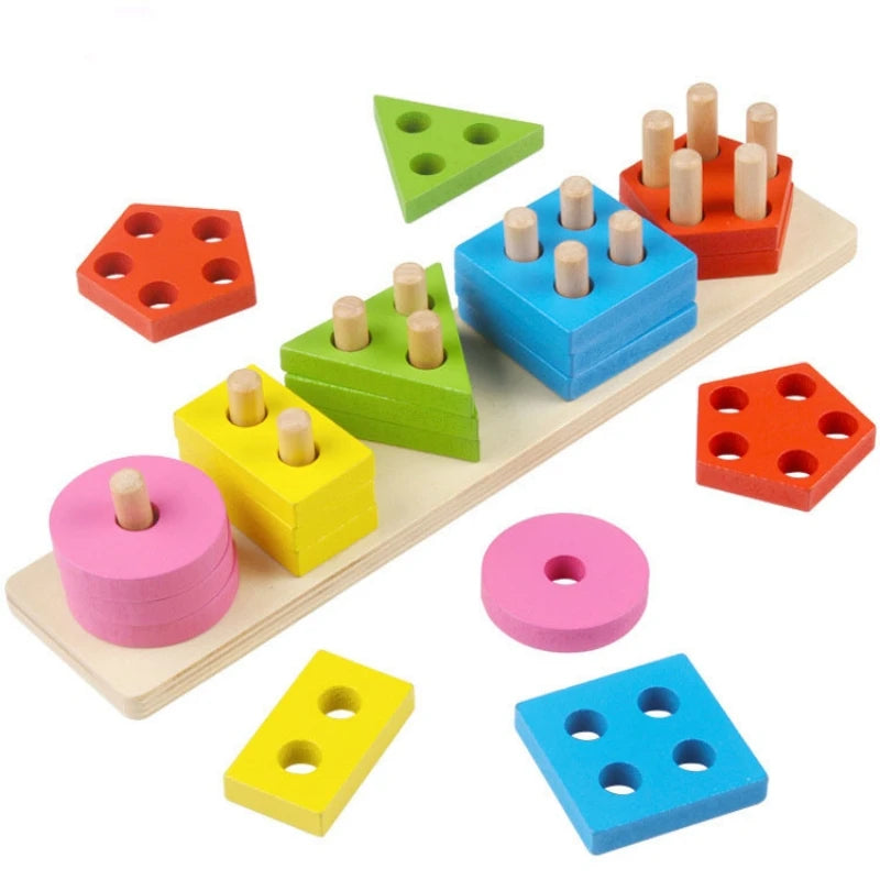Mesa de Blocos para Encaixe - Brinquedo Montessori