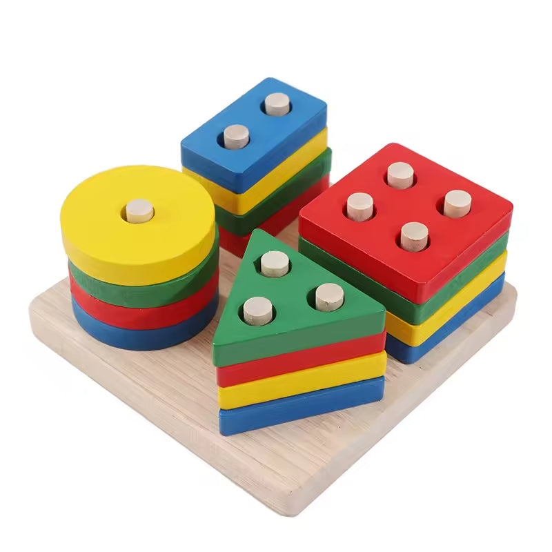 Mesa de Blocos para Encaixe - Brinquedo Montessori