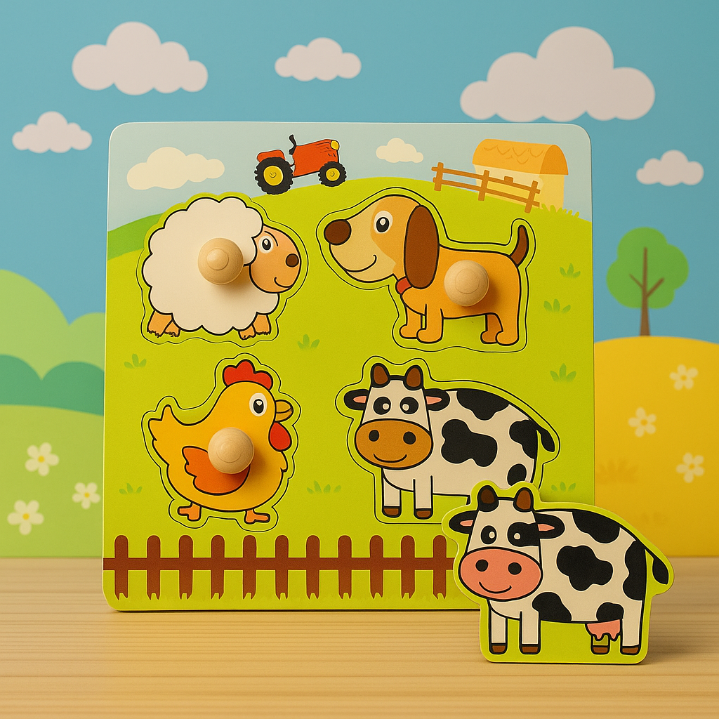 Puzzles Educacionais de Madeira - Brinquedo Montessori