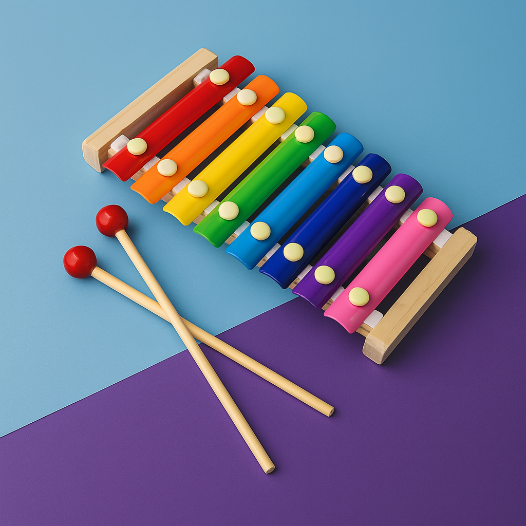 Xilofone de Madeira 8 Notas - Brinquedo Montessori
