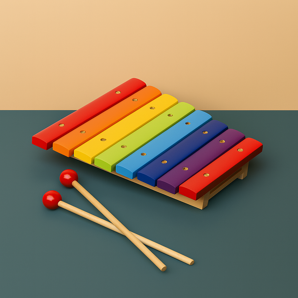 Xilofone de Madeira 8 Notas - Brinquedo Montessori